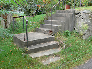 These were the only steps we could find, but there was no benchmark anywhere on them or nearby.