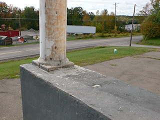 View of the disk from the doorway of the old school building.