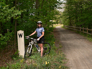 The trail is visible here. This type of surface is typical here for the first eight miles or so.