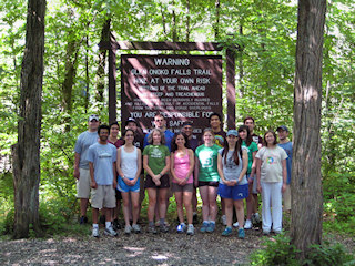 Before the hike, everyone is optimistic even in the face of death! (L-r): Alex, Rishi, Keenan, Maria, Scully, Zhanna, Rob, Gina, Ken, Brittany, J.C., Deirdre, Sandra, Matt, Sierra, Tony.