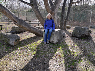 In Mellow Park near the bridge over the river.