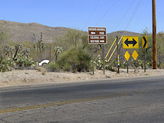 Looking E from the opposite side of S Old Spanish Trail