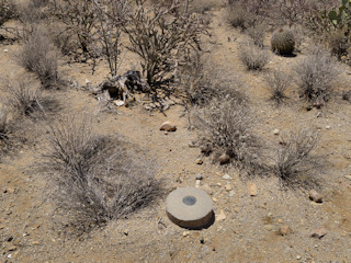 Eyelevel view of the disk on the concrete monument