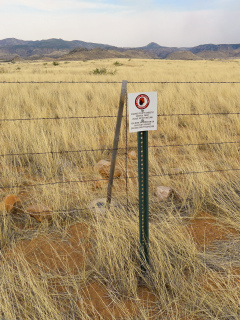 The witness post, indicating a Cochise County Geodetic Control Point