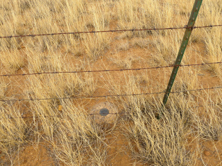 Eyelevel view of the disk on the monument