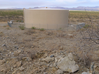 Looking downhill—southwest—toward N. Korsten’s Ranch Road and one of the municipal water tanks.