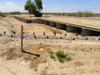 Looking S toward the new culvert and former site of RM 2.