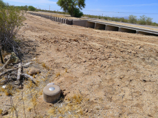 Looking S toward the new culvert, under construction