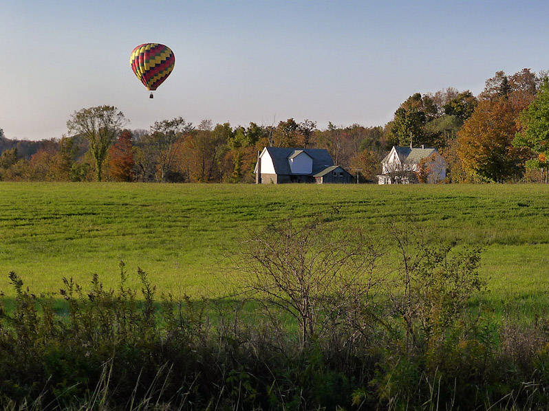 Hot air balloon over the neighbor's field, October 9.