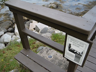 Eyelevel view of the tidal disk on the concrete pier foundation.