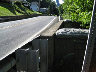 Eyelevel view of the disk on the bridge sidewall.