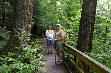 Dave and Rich on the Hemlock Trail's boardwalk