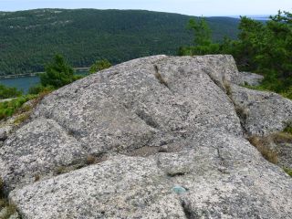 View from ROBINSON MOUNTAIN across the sound to Norumbega (Brown) Mountain