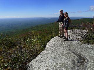 Zhanna and dad along the road to Sam’s Point observation platform