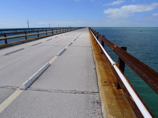 Looking W along Old Seven Mile Bridge