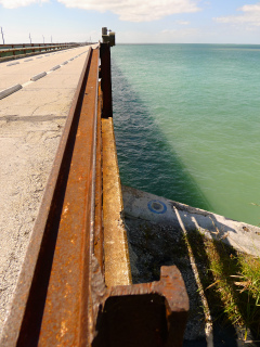 Looking W along Old Seven Mile Bridge.