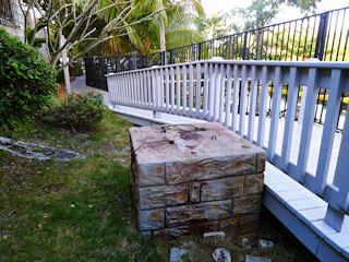 Eyelevel view of the disk on the old anchor base.