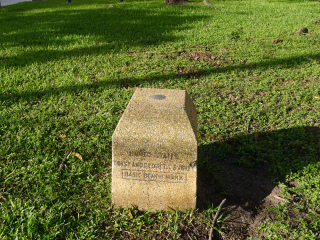 Eyelevel view of the monument and disk.