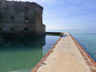 Looking south along the moat wall.