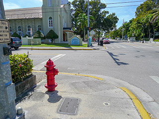 Looking SW across Windsor Lane toward St. Mary’s Church