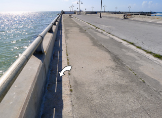 Looking SE along the pier toward the ocean