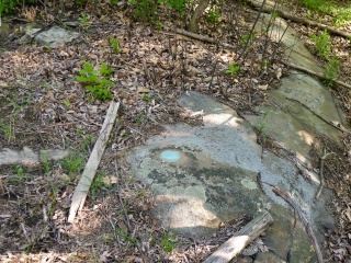 Eyelevel view of the disk on the rock outcrop