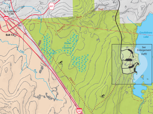 Excerpt from the Gouldsboro State Park map