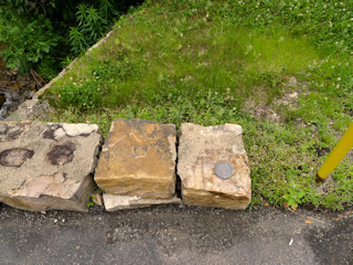 Eyelevel view of the disk on the rock culvert.