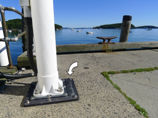 The marks are very close to the end of the pier.