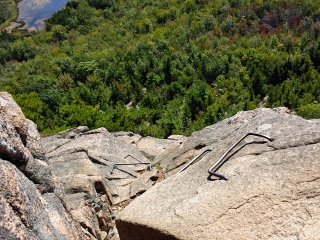 Looking down one set of rungs along the Beehive