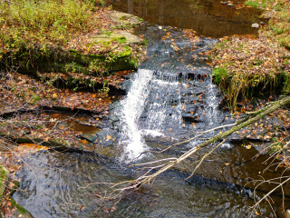 Small waterfall near the bridge.