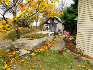 Looking N from Rt. 292 toward the garage.