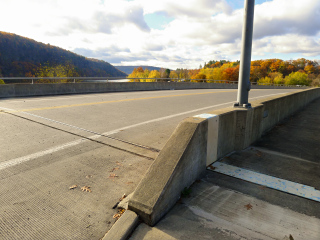 Looking S across the bridge; BM on near corner.