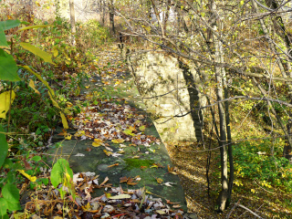 Looking toward the N end of the railroad bridge.