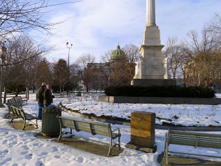 Looking NW toward the Mexican Monument and the capitol building dome.