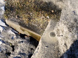 Eyelevel view of the disk on culvert.