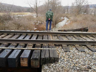 Rich checks the abutment and finds nothing.