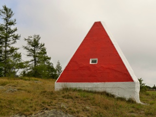 Looking at the SW face, painted red.