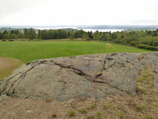 Looking S over the field and toward Passamaquoddy Bay.