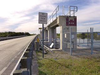 Looking W along the Tamiami Trail. Location of mark indicated.