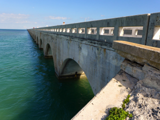 Looking NE along the old Seven Mile Bridge.