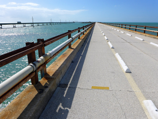 Looking W along the Old Seven Mile Bridge