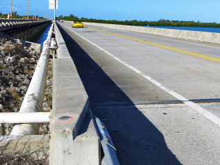 Looking SW along the highway bridge.