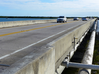 Looking ENE along the Route 1 bridge over Bow Channel