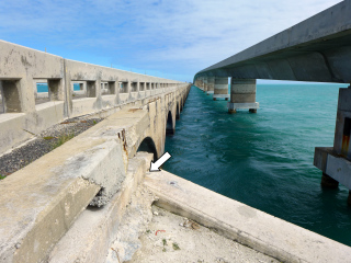 Looking ESE along the bridge over Channel Five