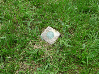 Eyelevel view of the disk in the monument.