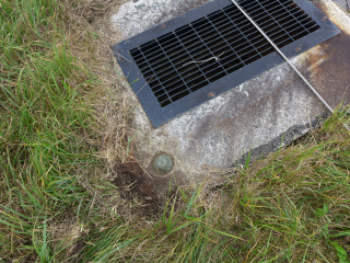 Eyelevel view of the disk on the ventilator shaft base.