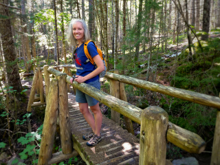 A wooden bridge near the beach