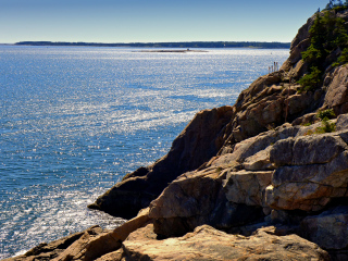 Rickety railings on a sheer cliff