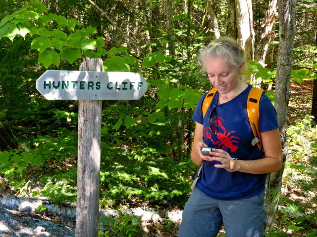 Zhanna at the New Hunters Cliff Trailhead along Cooksey Drive